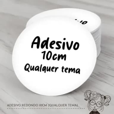 Adesivo Redondo 10cm (qualquer Tema)