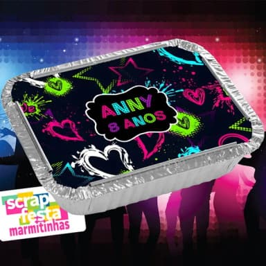 Marmitinha Personalizada Festa Balada Neon