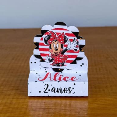 PEGUE E MONTE - Porta Bis Duplo Personalizados MINNIE VERMELHA - Decoração de Festa | Lembrancinhas | Aniversário | Personalizados