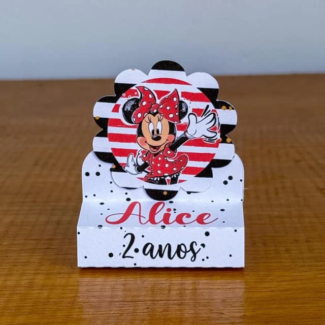 PEGUE E MONTE - Porta Bis Duplo Personalizados MINNIE VERMELHA - Decoração de Festa | Lembrancinhas | Aniversário | Personalizados