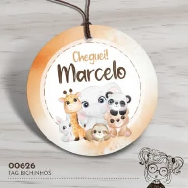 Tag Redonda Bichinhos da Floresta - 00626