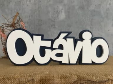 Nomes em mdf - Sobreposição