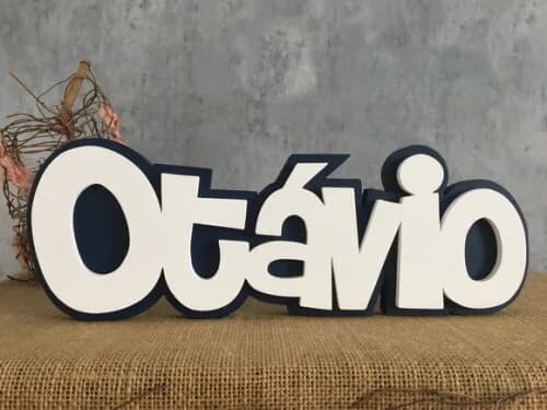 Nomes em mdf - Sobreposição