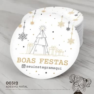 Adesivo Redondo Natal - 00312