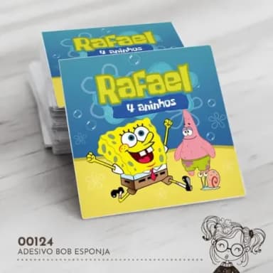 Adesivo Quadrado Bob Esponja - 00124