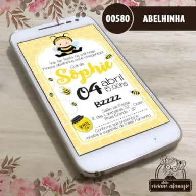 Convite Digital Abelhinha - 00580