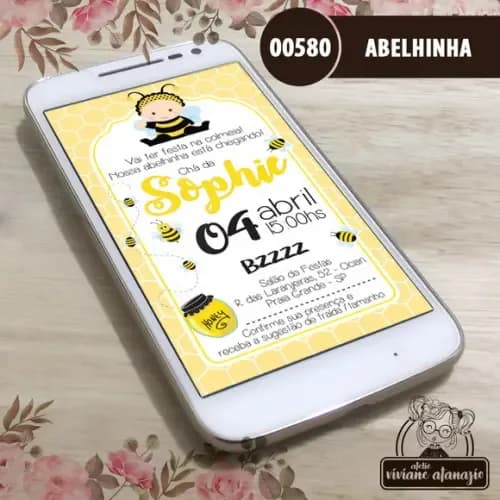 Convite Digital Abelhinha - 00580