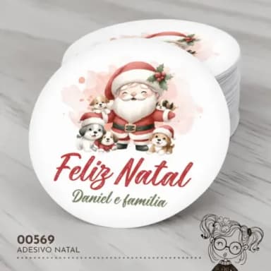 Adesivo Redondo Natal - 00569