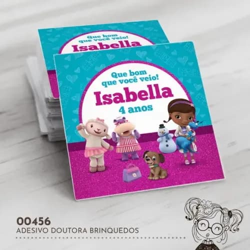 Adesivo Quadrado Doutora Brinquedos - 00456
