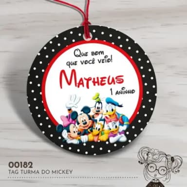 Tag Redonda Turma do Mickey - 00182