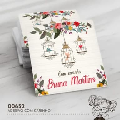 Adesivo Quadrado com Carinho - 00652