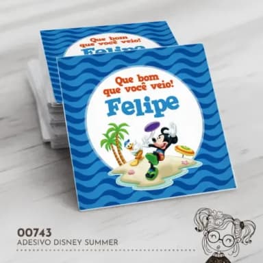 Adesivo Quadrado Disney Summer - 00743