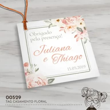 Tag Quadrada Casamento - 00529
