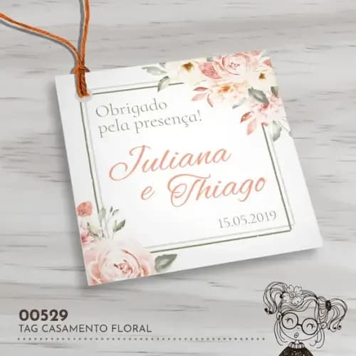 Tag Quadrada Casamento - 00529