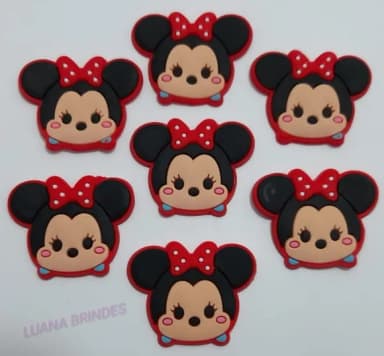Aplique Minnie de Borracha - pct com 8 unidades