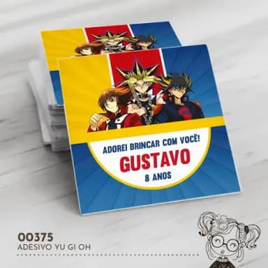 Adesivo Quadrado Yu Gi Oh - 00375