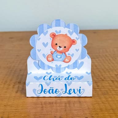 PEGUE E MONTE - Porta Bis Duplo Personalizados URSINHO AZUL - Decoração de Festa | Lembrancinhas | Aniversário | Personalizados