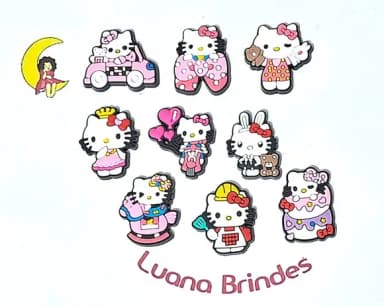 Aplique Hello Kitty Emborrachado Pacote com 9 Unidades
