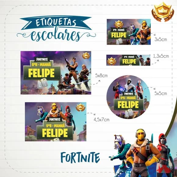 60 Etiquetas Escolares Personalizadas Prova D'agua