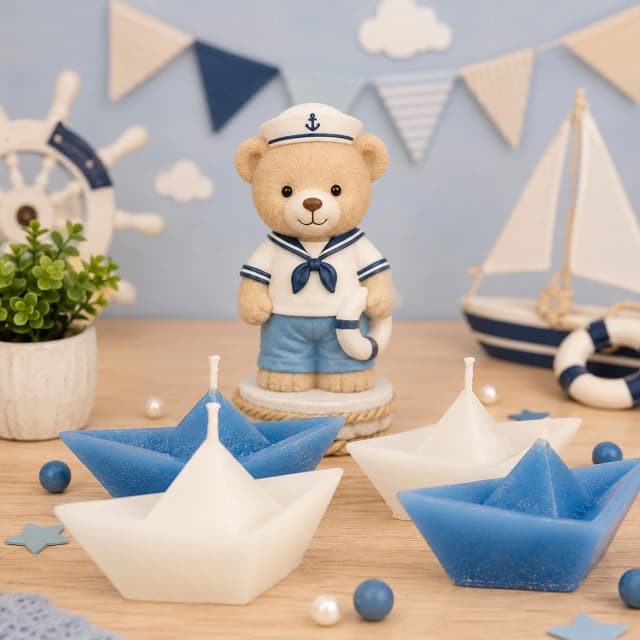 20 unidades Vela Aromática Barquinho de Papel - Lembrancinhas batizado, Casamento, Chá de bebê, informar tema no chat