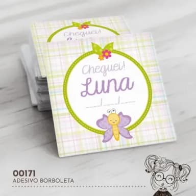 Adesivo Quadrado Borboletinha - 00171