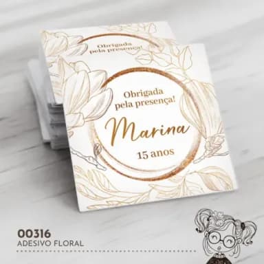Adesivo Quadrado Floral - 00316