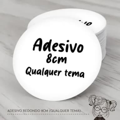 Adesivo Redondo 8cm (qualquer Tema)