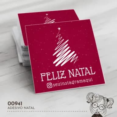 Adesivo Quadrado Natal - 00941
