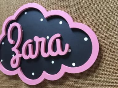 PORTA DE MATERNIDADE NUVEM COM NOME