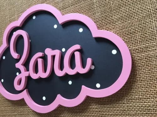 PORTA DE MATERNIDADE NUVEM COM NOME