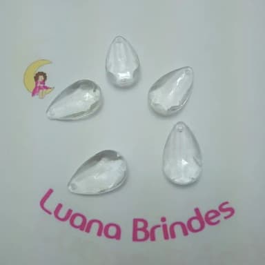 Pingente Gota Facetada Transparente acrílico Pct 10 unidade