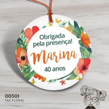 Tag Redonda Floral - 00501