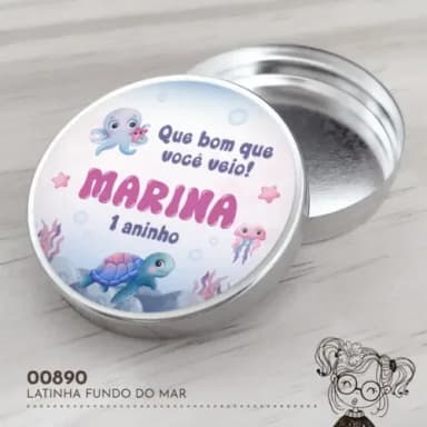 Latinha Adesivada Fundo do Mar - 00890