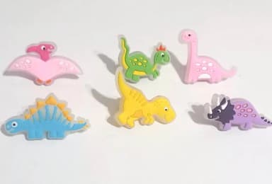 Ponteira P/lápis Dinossauro - 6 Unidades