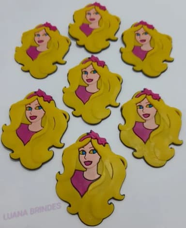 Aplique Barbie de Borracha -pct C/6 Unidades