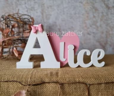 Letras de mdf -nomes Coração
