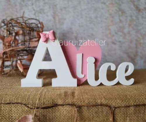 Letras de mdf -nomes Coração