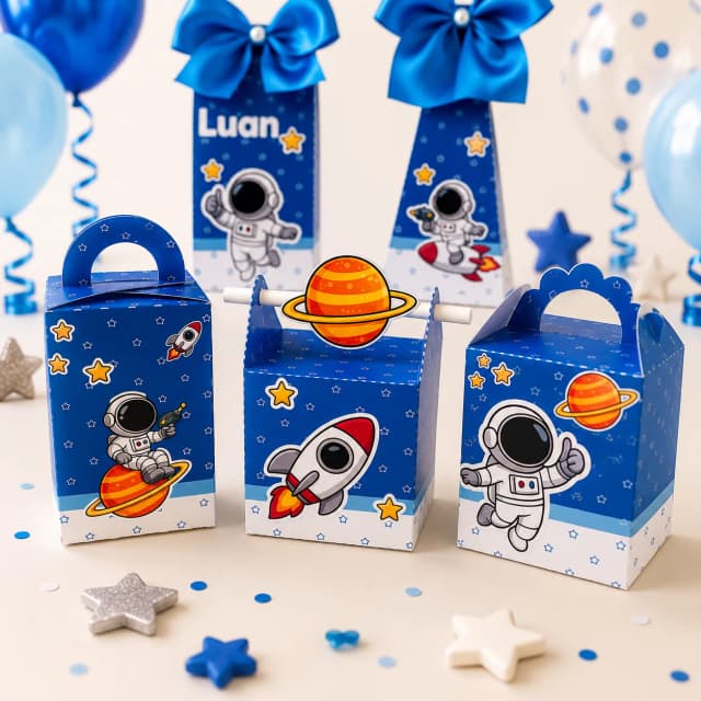 kit caixinhas Astronauta | Personalizado | Festa infantil | Pré montada | Mimo| Personalizados