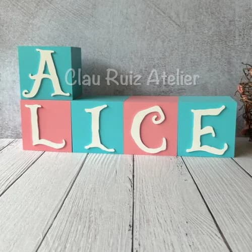 Alice no País das Maravilhas 10x10cm-decoração Bebê e Festas