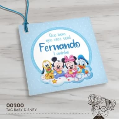 Tag Quadrada Baby Disney - 00200