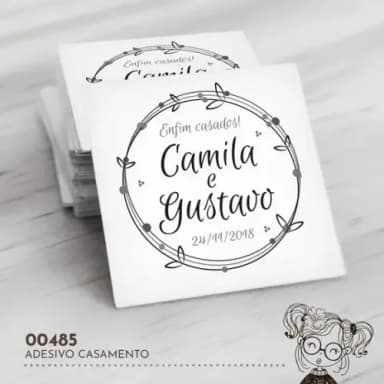 Adesivo Quadrado Casamento - 00485