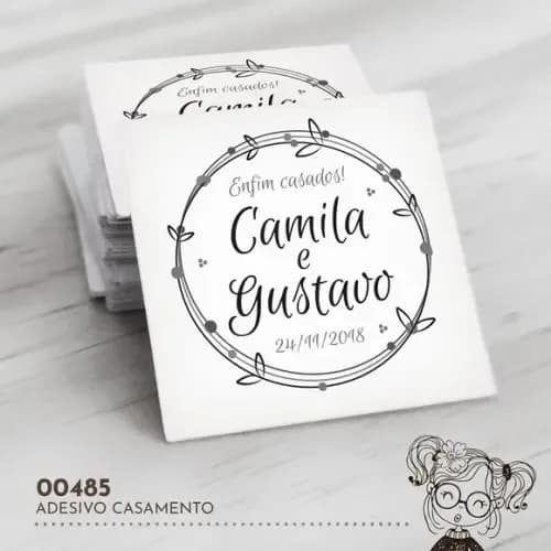 Adesivo Quadrado Casamento - 00485