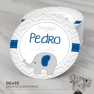 Adesivo Redondo Elefantinho - 00432