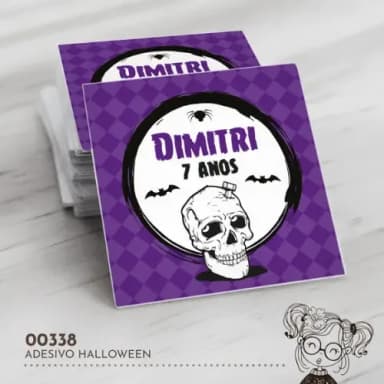Adesivo Quadrado Halloween - 00338