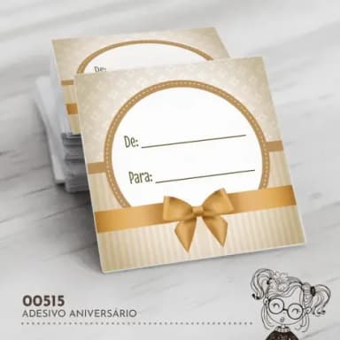 Adesivo Quadrado Feliz Aniversário - 00515