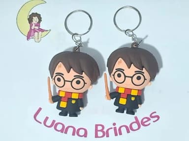 Chaveiro Harry Potter 3d Emborrachado 6cm 2 Unidades