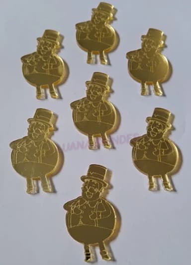 Aplique do Bita em Acrílico Espelhado Dourado-pct c/5 unid