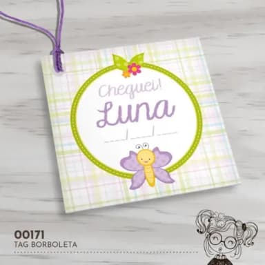 Tag Quadrada Borboletinha - 00171