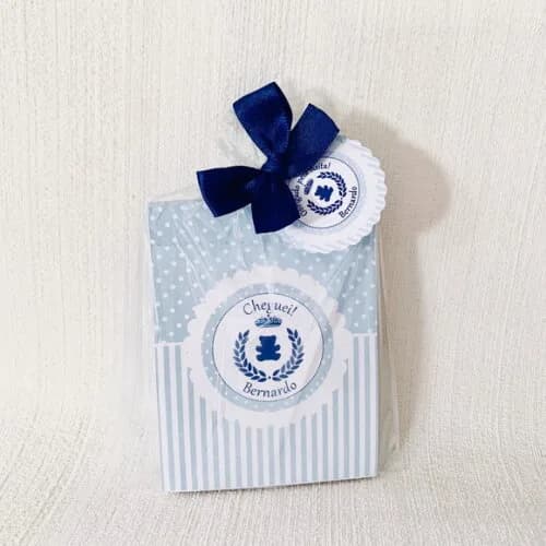 Lembrancinha Maternidade Mini Bloco personalizado Urso rei