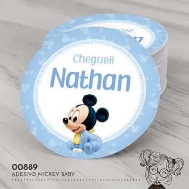Adesivo Redondo Mickey Baby - 00889